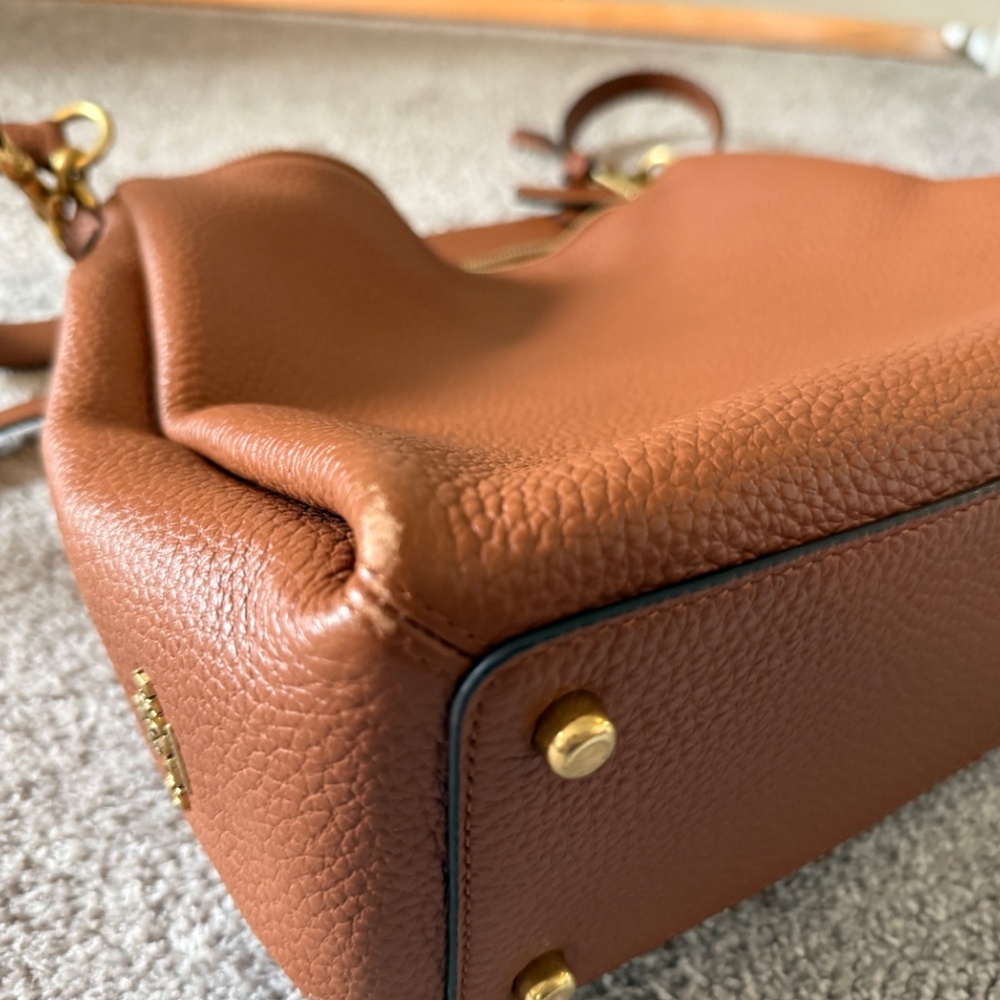 Coach Shay Brown Pebble Leather Shoulder Bag - Picture 9 of 13